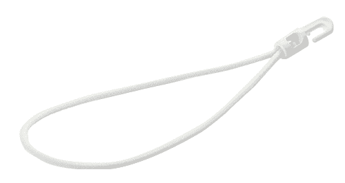 Spanrubber met plastic haak | Expander sling wit | Zeildoekrubber