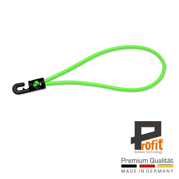 Zeildoek rubber 250mm neon groen | spanning rubber | zeildoekhaak | expander lus | expander rubber | Profit Rubber Technologie