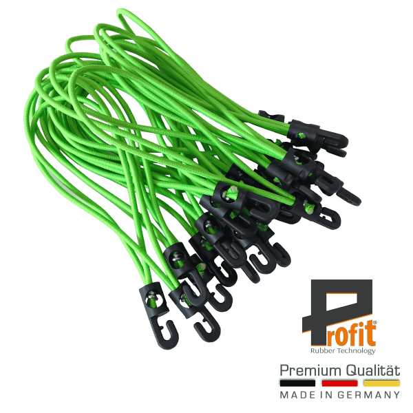 Expander rubbers met haken 180mm | neon groen | expander lussen | spanlussen | Profit Rubber Technologie
