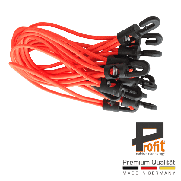Expander stroppen met haak 180mm neon oranje | dekzeilspanner | Expander rubbers | Profit Rubber Technologie